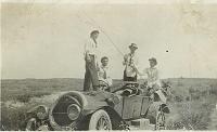  Perry Woodson Turner and friends. Names listed on back of photo are Vertreece Barnes, Perry Turner, Carroll Harden, and Dick Linn.